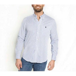 New Simply Southern The William Plaid Button Down Shirt Mens Sz XL Blue Vineyard